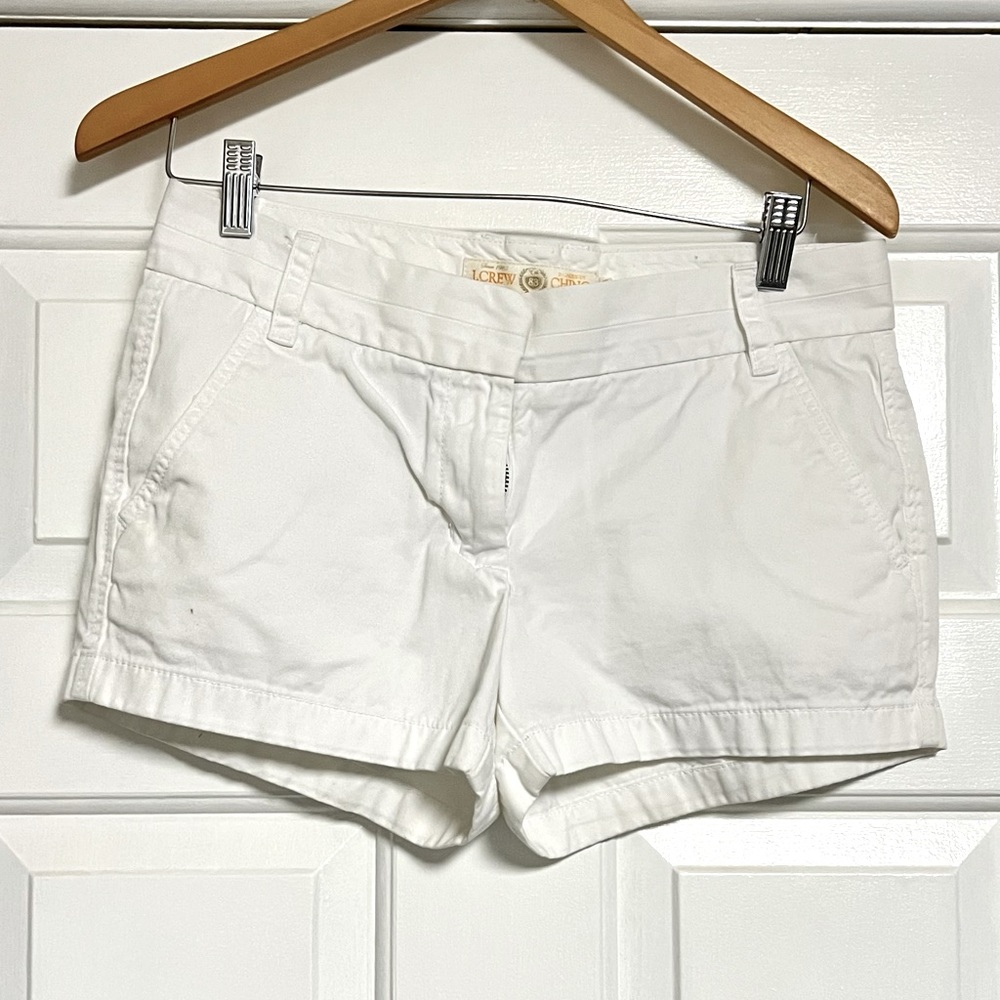 J Crew classic twill chino shorts white 4